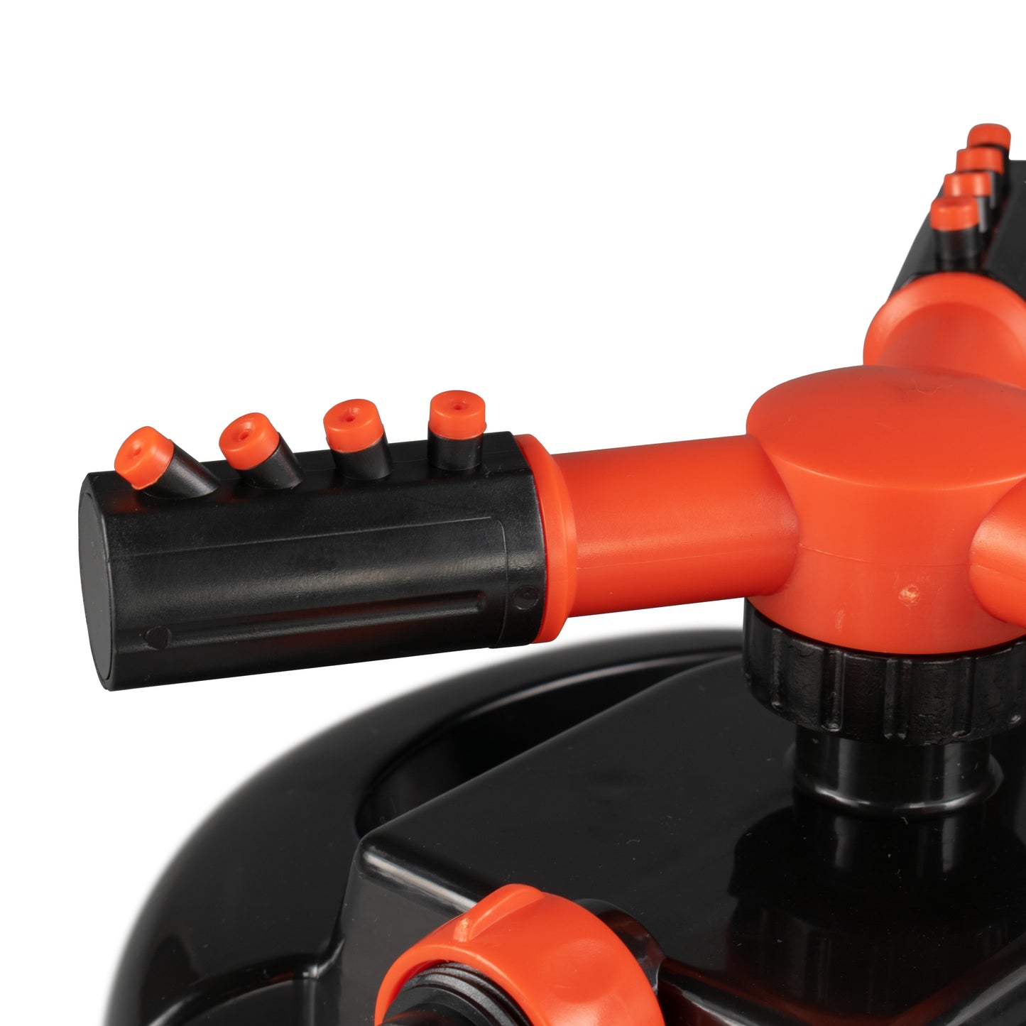 Cost Wise 3-Arm Adjustable Rotating Lawn Sprinkler Black Orange Water Connector