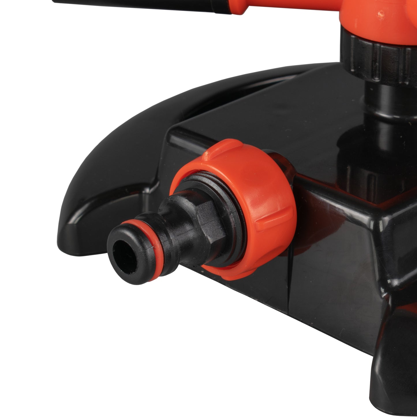 Cost Wise 3-Arm Adjustable Rotating Lawn Sprinkler Black Orange Water Connector