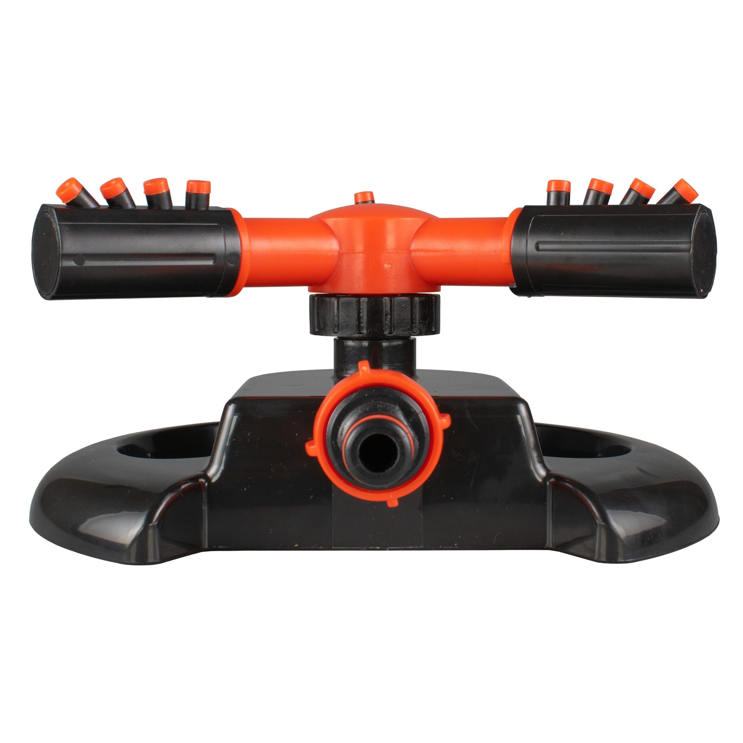 Cost Wise 3-Arm Adjustable Rotating Lawn Sprinkler Black Orange Water Connector