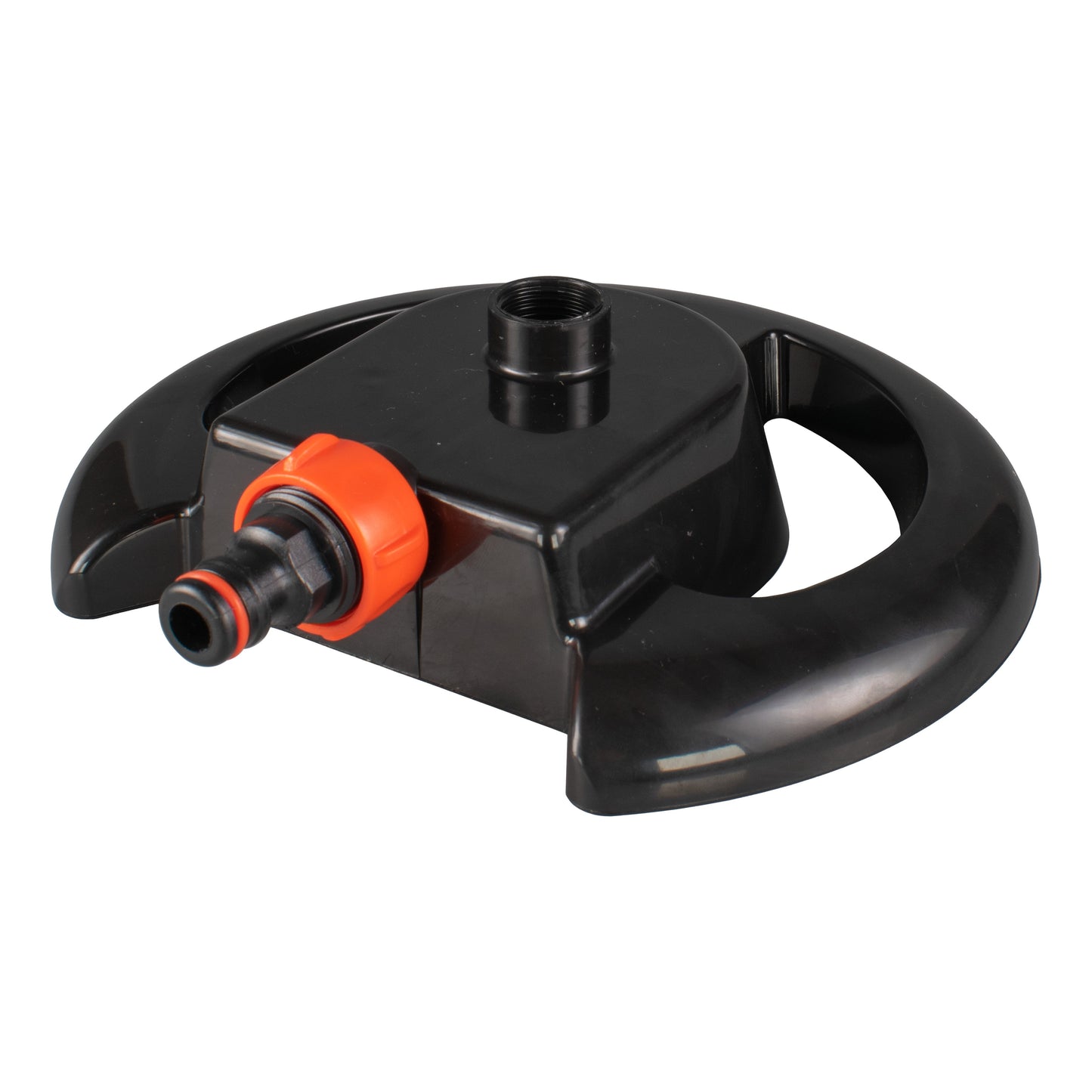 Cost Wise 3-Arm Adjustable Rotating Lawn Sprinkler Black Orange Water Connector