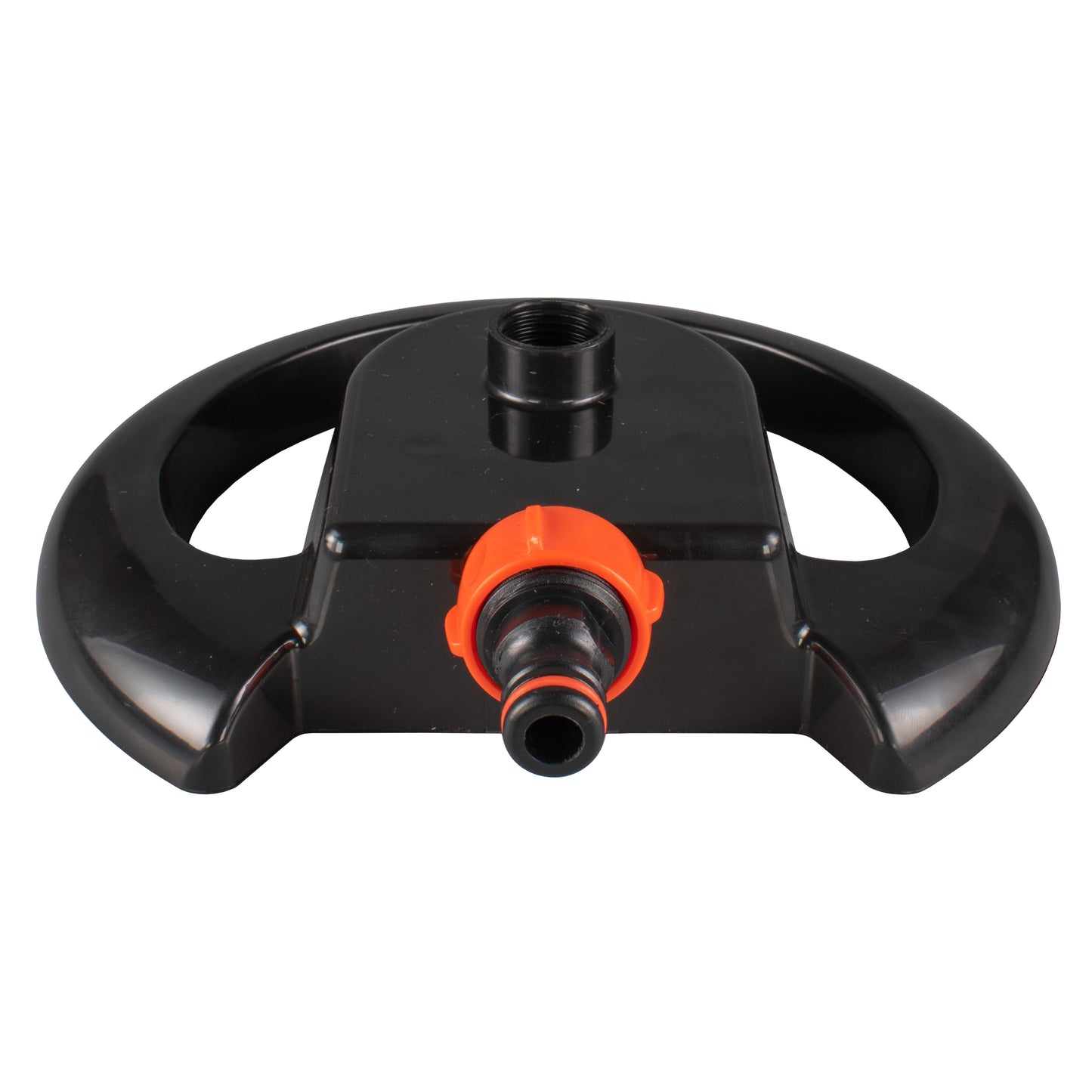 Cost Wise 3-Arm Adjustable Rotating Lawn Sprinkler Black Orange Water Connector