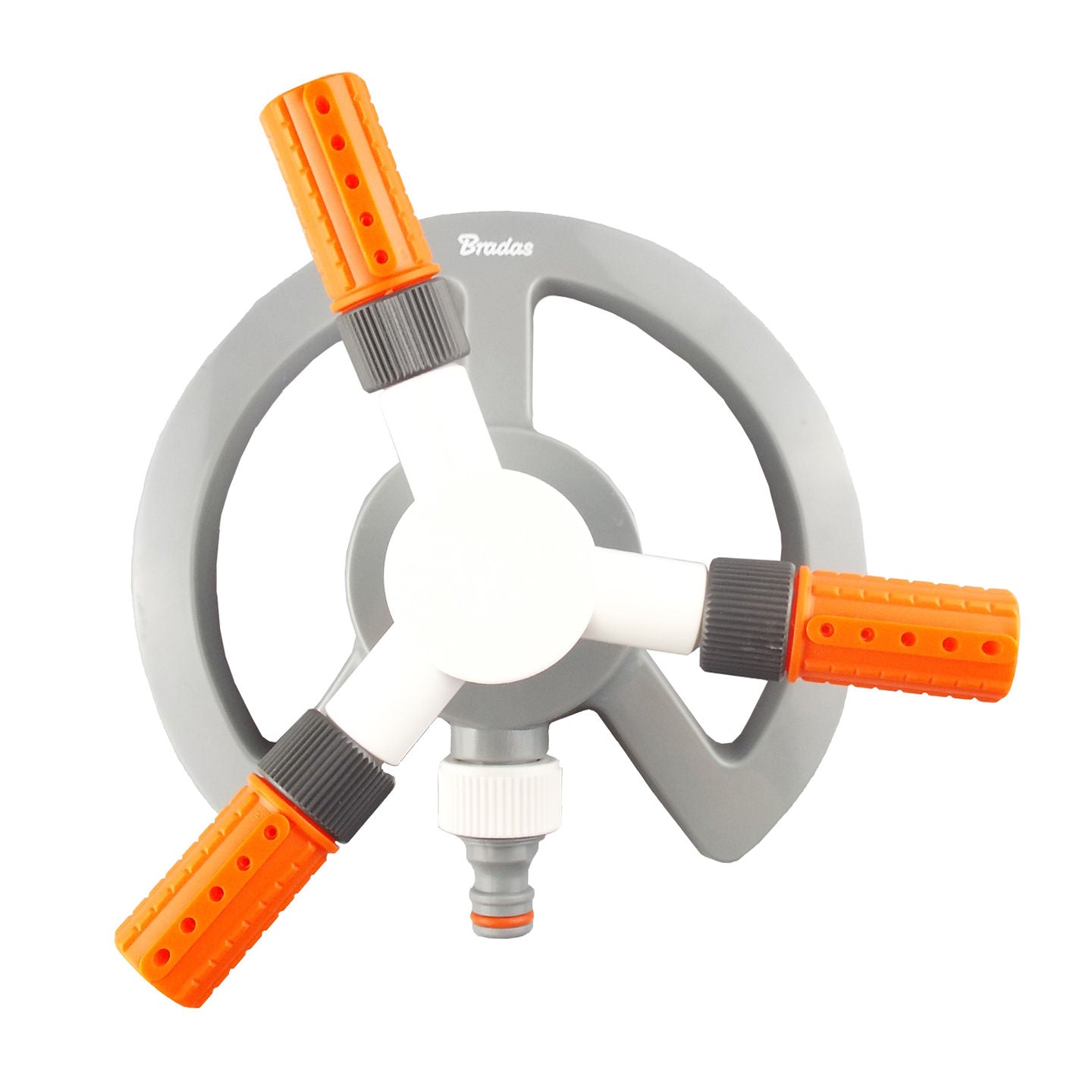Bradas 3-Arm Revolving Sprinkler White Line Outdoor Watering Kit Water Connector