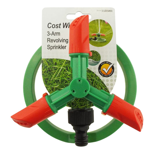 Cost Wise 3-Arm Revolving Sprinkler Outdoor Watering Kit Outdoor Hose Accessory