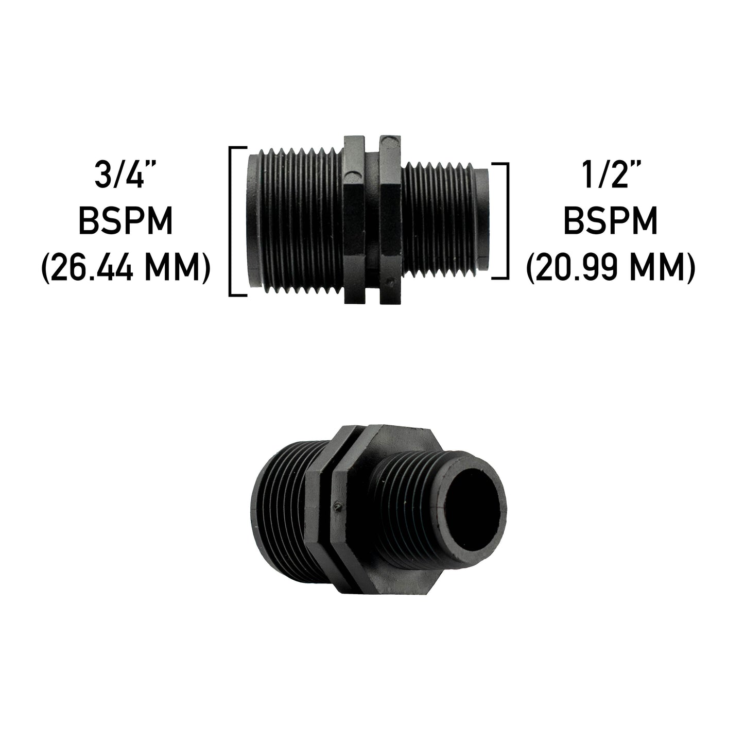AP Supplies Reducing Nipple 3/4” BSP – 1/2” BSP Male