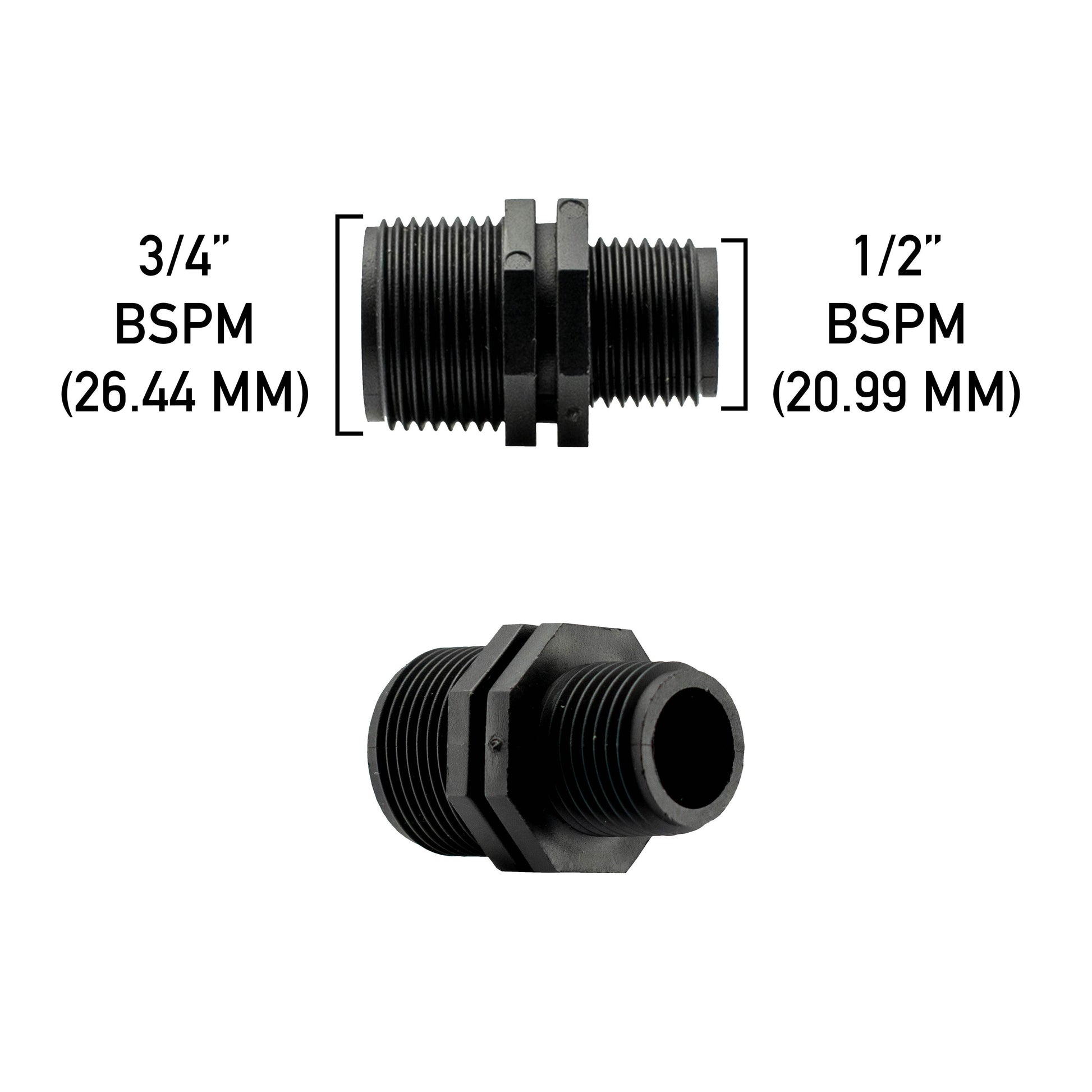 AP Supplies Reducing Nipple 3/4” BSP – 1/2” BSP Male