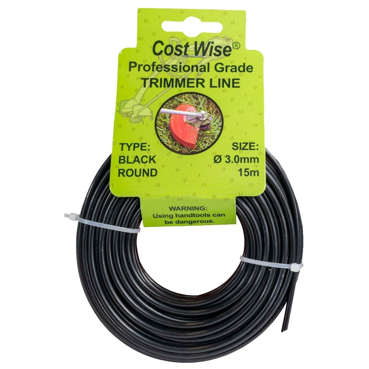 Strimmer Line Black Round 3mm x 15m DIY Workshop Accessory Home and Garden Use