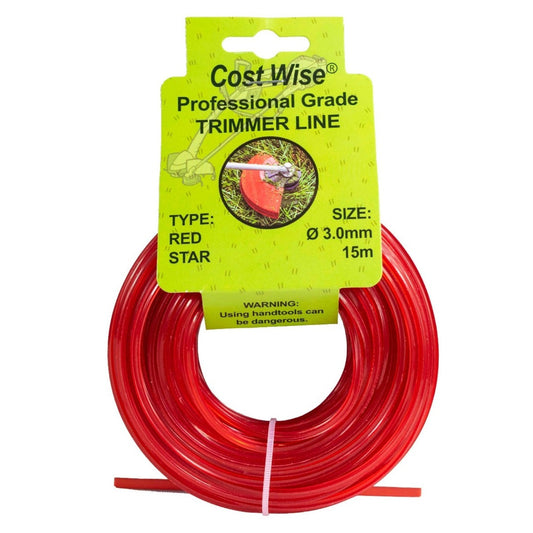Strimmer Line Red Star 3mm x 15m DIY Tool Accessory Home and Garden Use