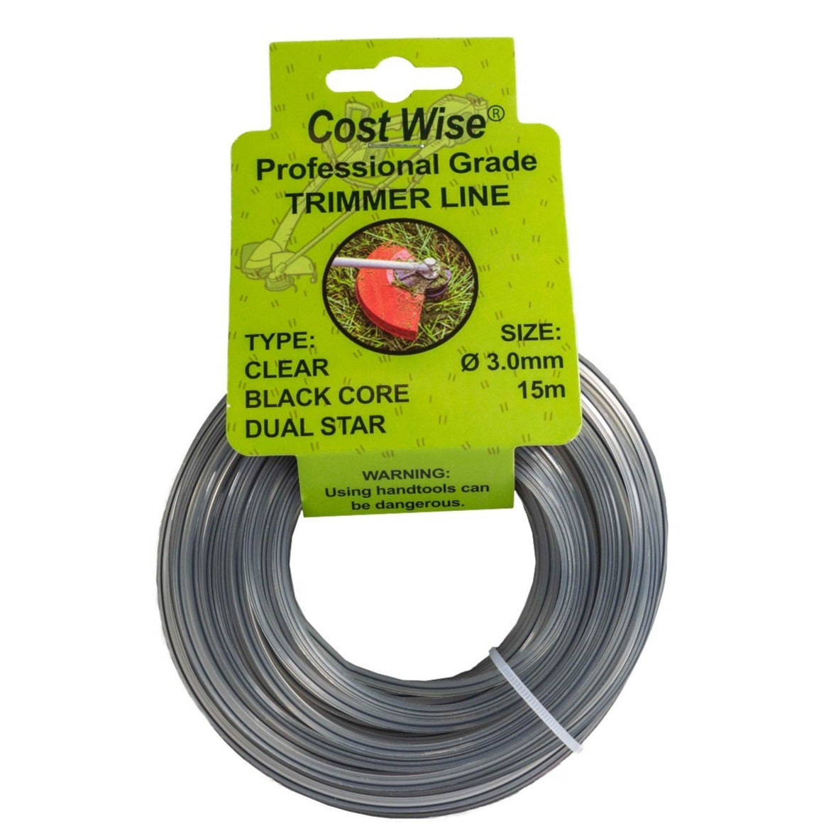 Strimmer Line Dual Black Star 3mm x 15m DIY Tool Accessory Home and Garden Use