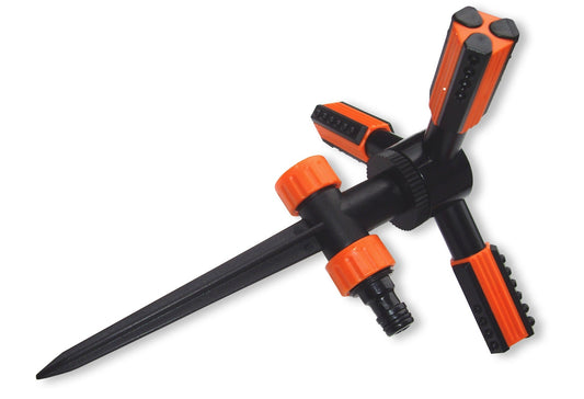 3 Arm Rotary Lawn Sprinkler on Spike - Eco Line Garden Hose Pipe Garden Watering