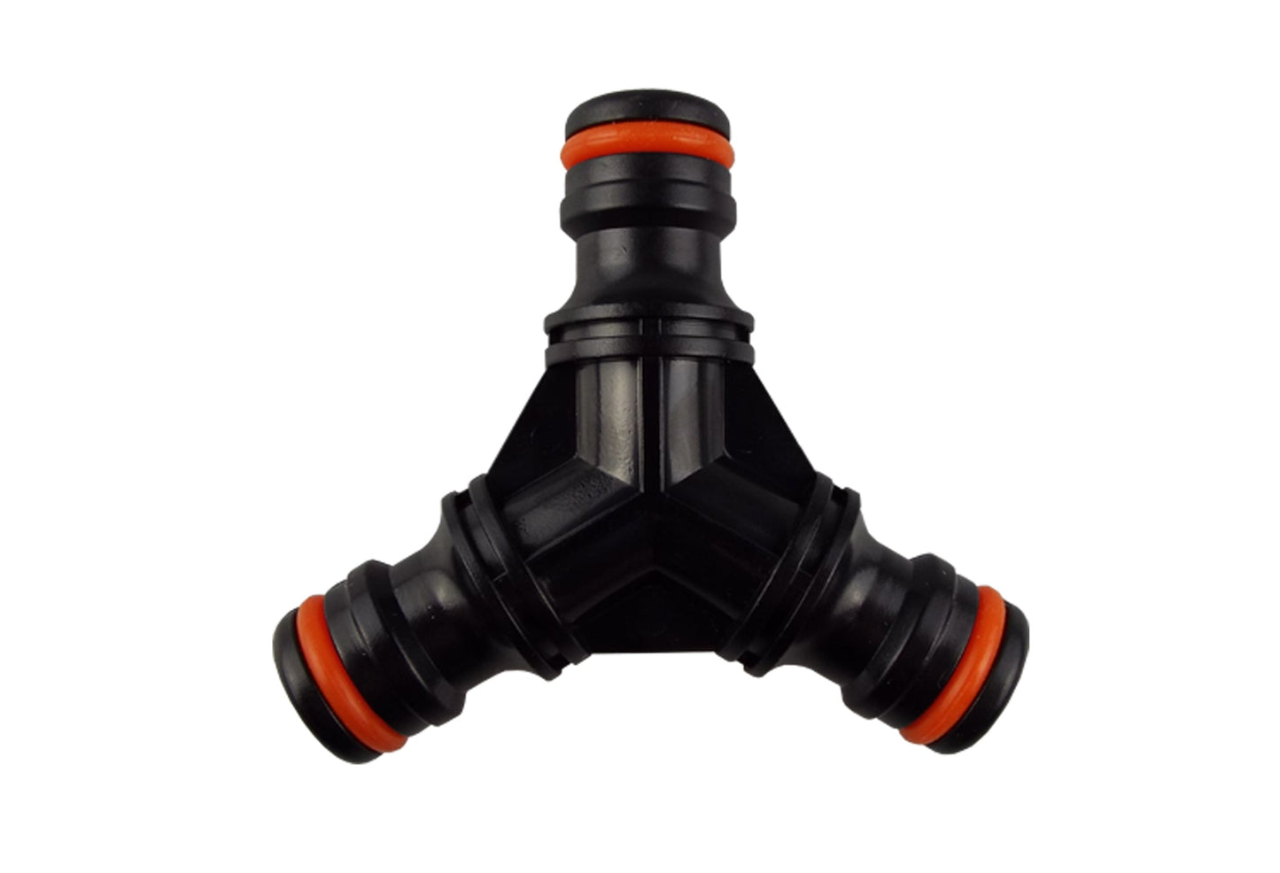 Three Way Snap-On Male Black Pipe and Water Fitting Garden Water Connector