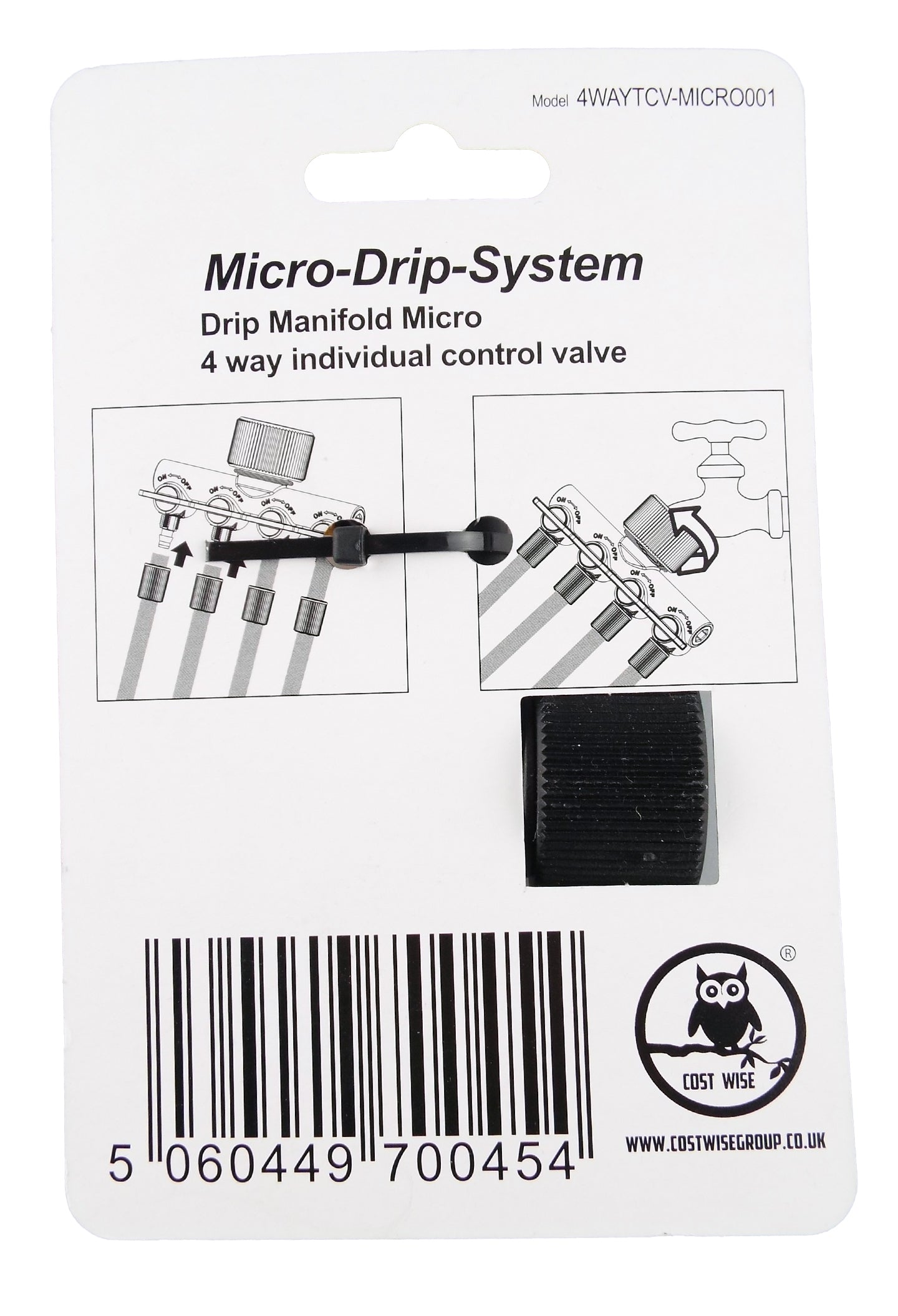 4-Way Manifold for Micro Irrigation Tube Outdoor Watering Kit BSP Thread Fitting