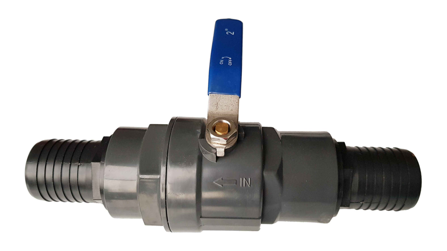 PP Female Stopcock with Stainless Steel Ball Valve Barb Ends for Water Connector