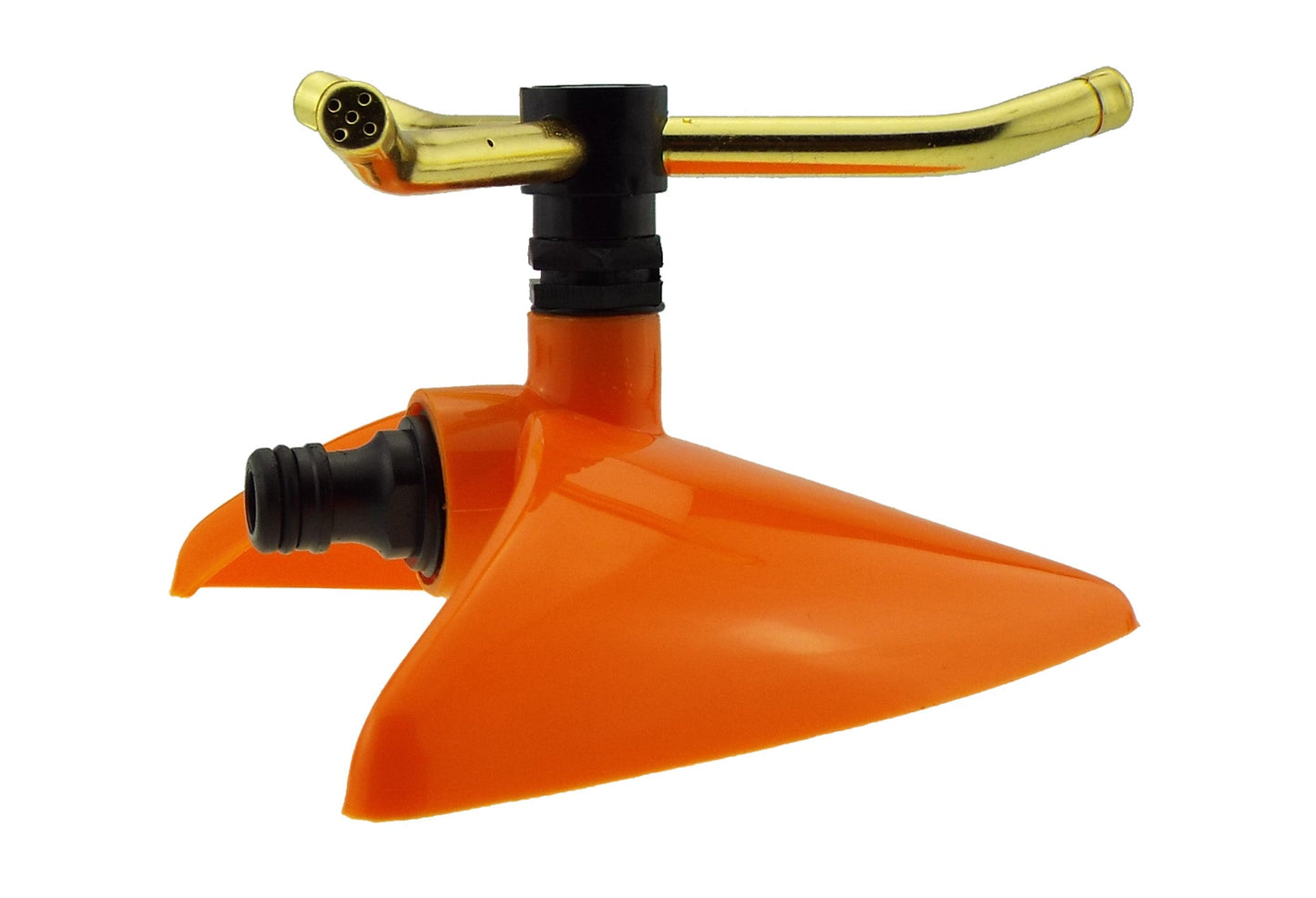 3-Arm Revolving Sprinkler Orange Leaf Brass Water Fitting Outdoor Hose Accessory