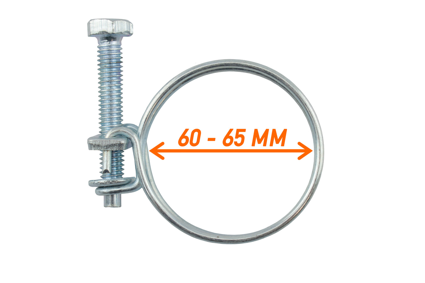 Double Wire Hose Clamp Galvanised 60mm-65mm for DIY Workshop Accessory