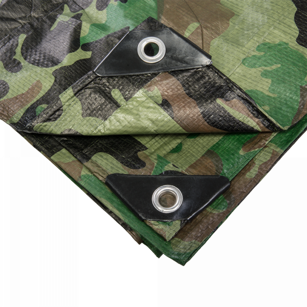 Camouflage M-Grade Tarpaulin 6m x 10m BRADAS Reinforced Eyelets Waterproof Sheet