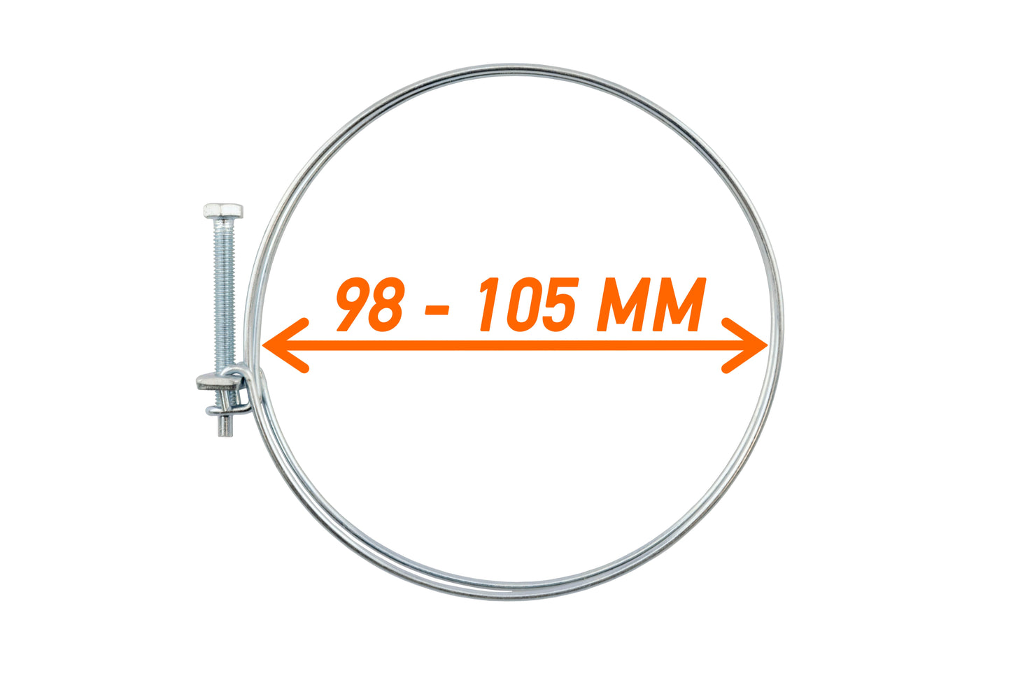Double Wire Hose Clamp Galvanised 98mm-105mm for DIY Workshop Accessory