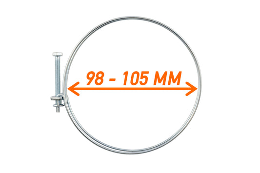 Double Wire Hose Clamp Galvanised 98mm-105mm for DIY Workshop Accessory