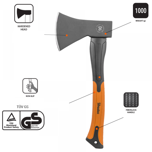 Universal Fiberglass Axe 1000g DIY Tool Accessory Home and Garden Use