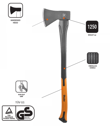 Universal Fiberglass Axe 1250g DIY Tool Accessory Home and Garden Use
