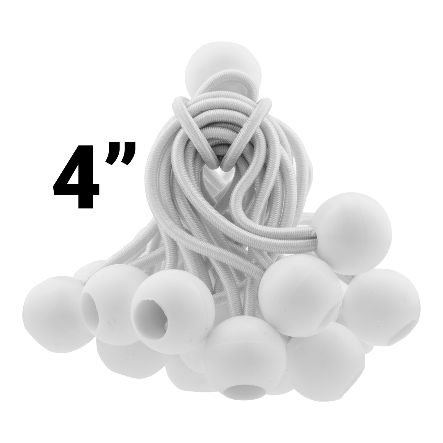 AP Supplies White M-Grade Tarpaulin with 20 x 4" Bungee Balls (White) - 2m x 2m