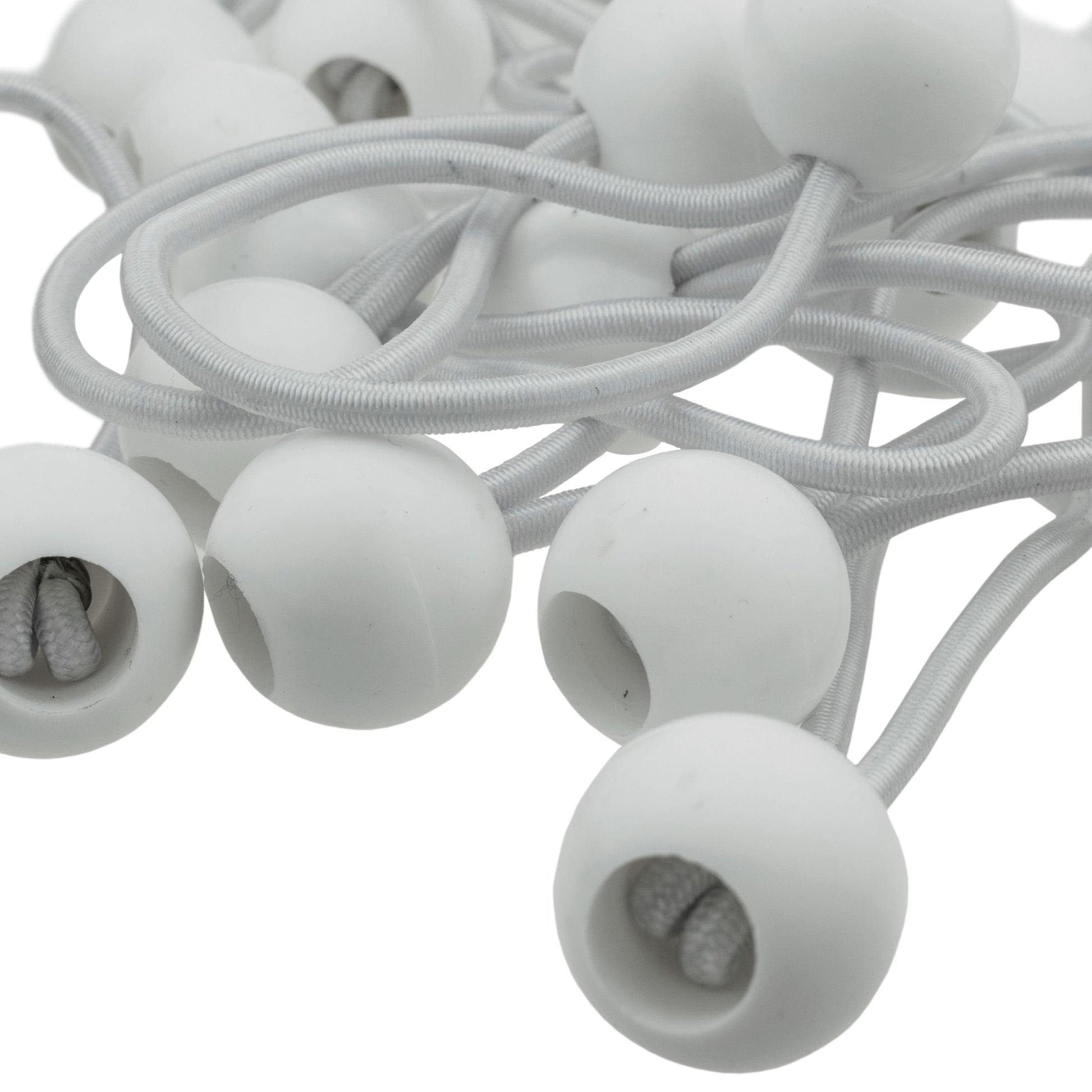 AP Supplies Grey L-Grade Tarpaulin with 20 x 4" Bungee Balls (White) - 6m x 6m