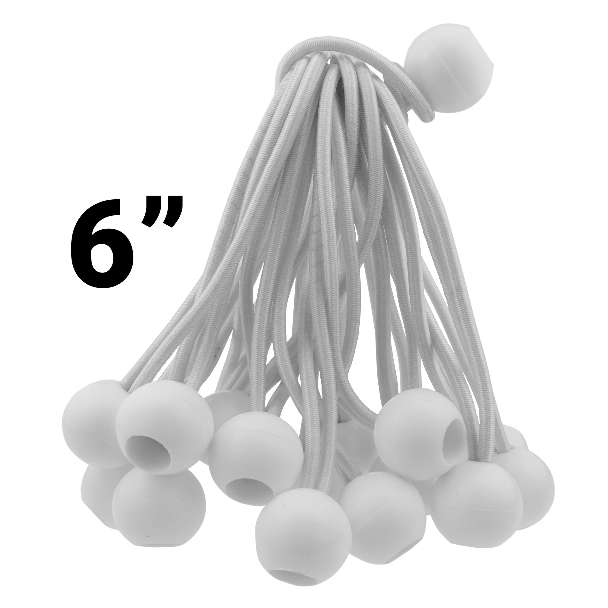 AP Supplies White M-Grade Tarpaulin with 20 x 6" Bungee Balls (White) - 2m x 2m