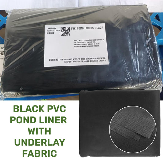 AP Supplies Pond Liner Black PVC 450gsm with Underlay - 1m x 1m