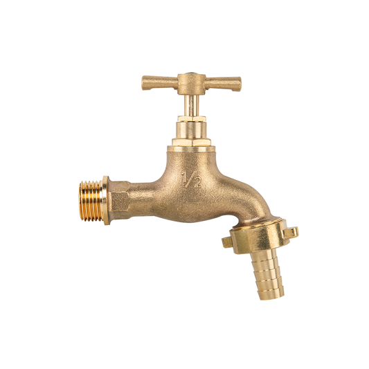Garden Bib Brass 1/2in BSPM Inlet and 3/4in Outlet With 1/2in Hose Barb