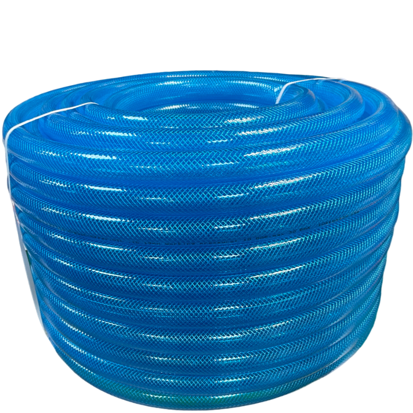 Braided Fuel Hose Blue Transparent PVC 25mm*2.6mm for Pipe and Water Fitting