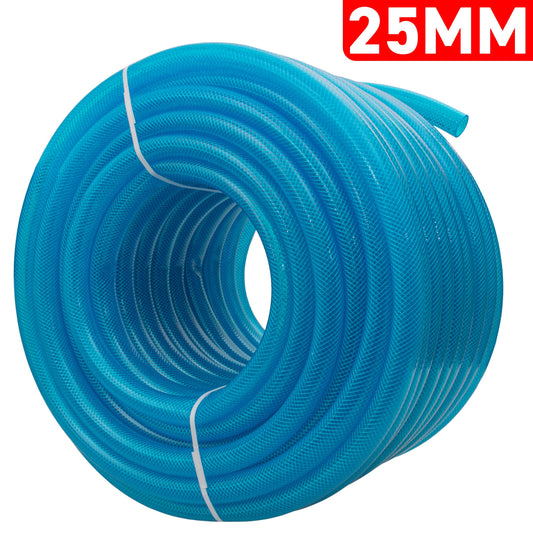 Braided Fuel Hose Blue Transparent PVC 25mm*2.6mm for Pipe and Water Fitting