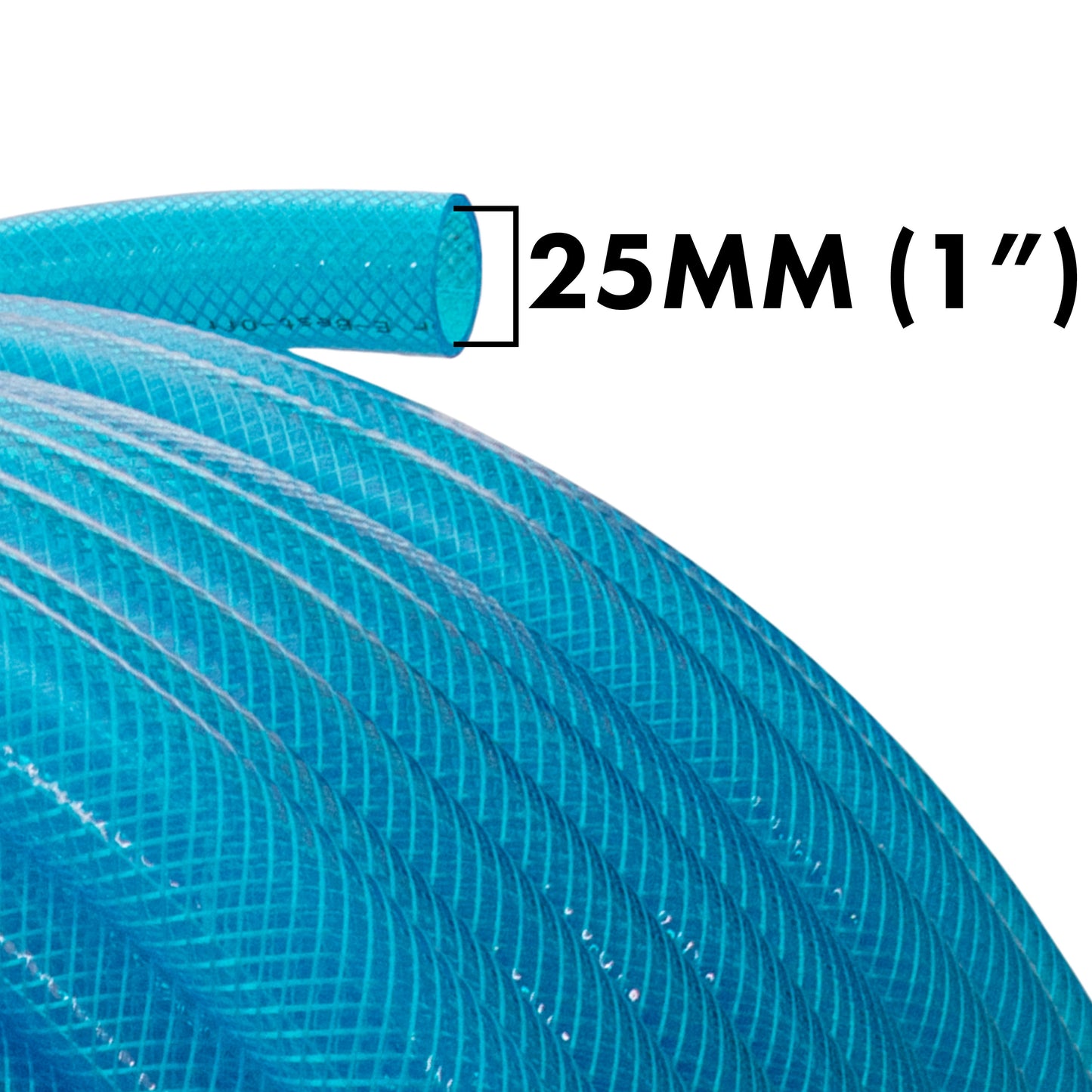 Braided Fuel Hose Blue Transparent PVC 25mm*2.6mm for Pipe and Water Fitting