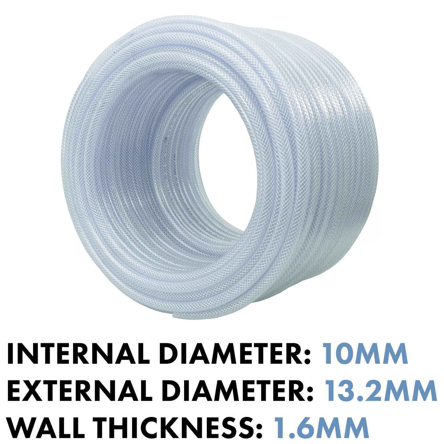 Clear Braided PVC Pipe 10mm*1.6mm Pipe and Water Fitting Garden Water Connector