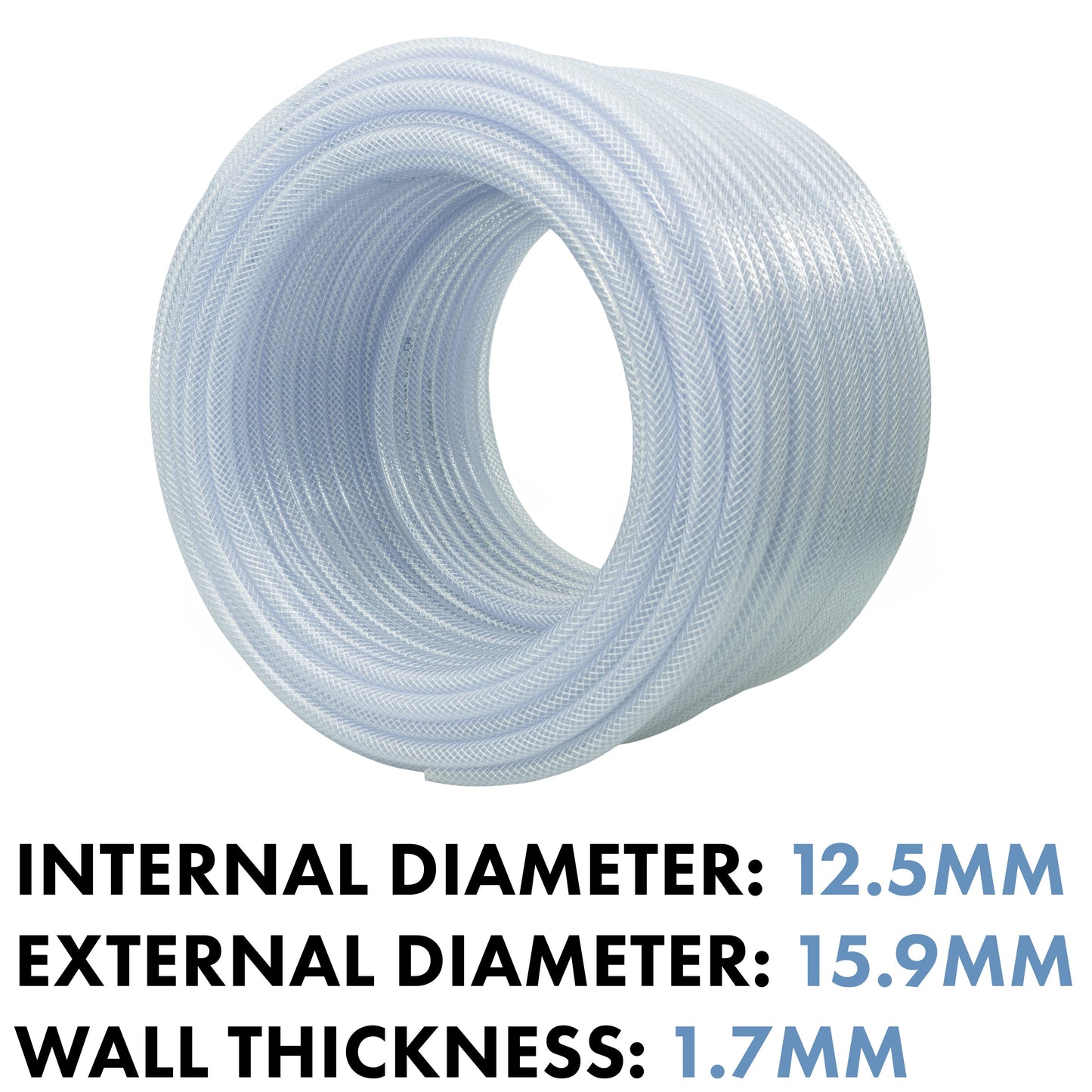 Clear Braided PVC Pipe 12.5mm*1.7mm for Pipe and Water Fitting