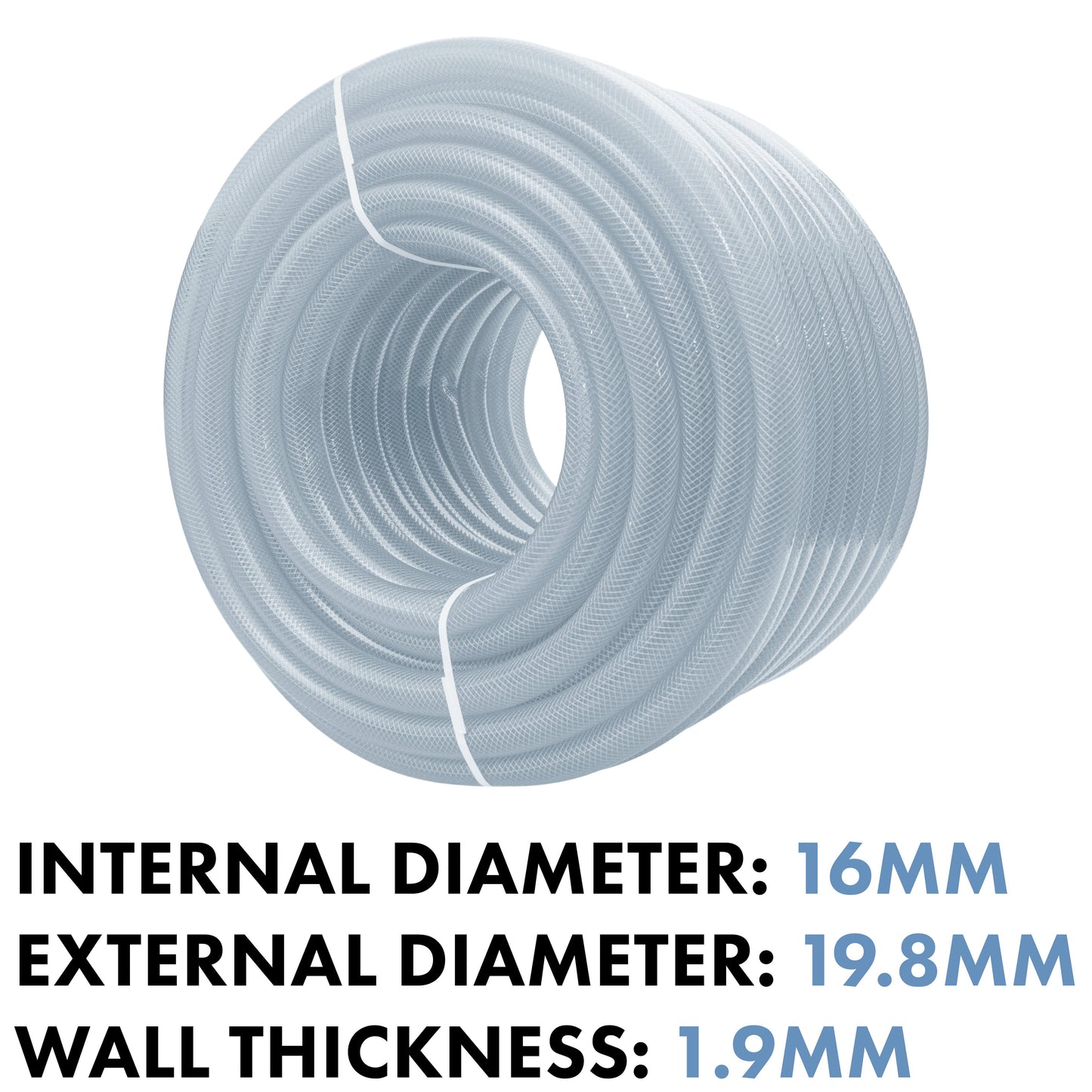 Clear Braided PVC Pipe 16mm*1.9mm Pipe and Water Fitting Garden Water Connector