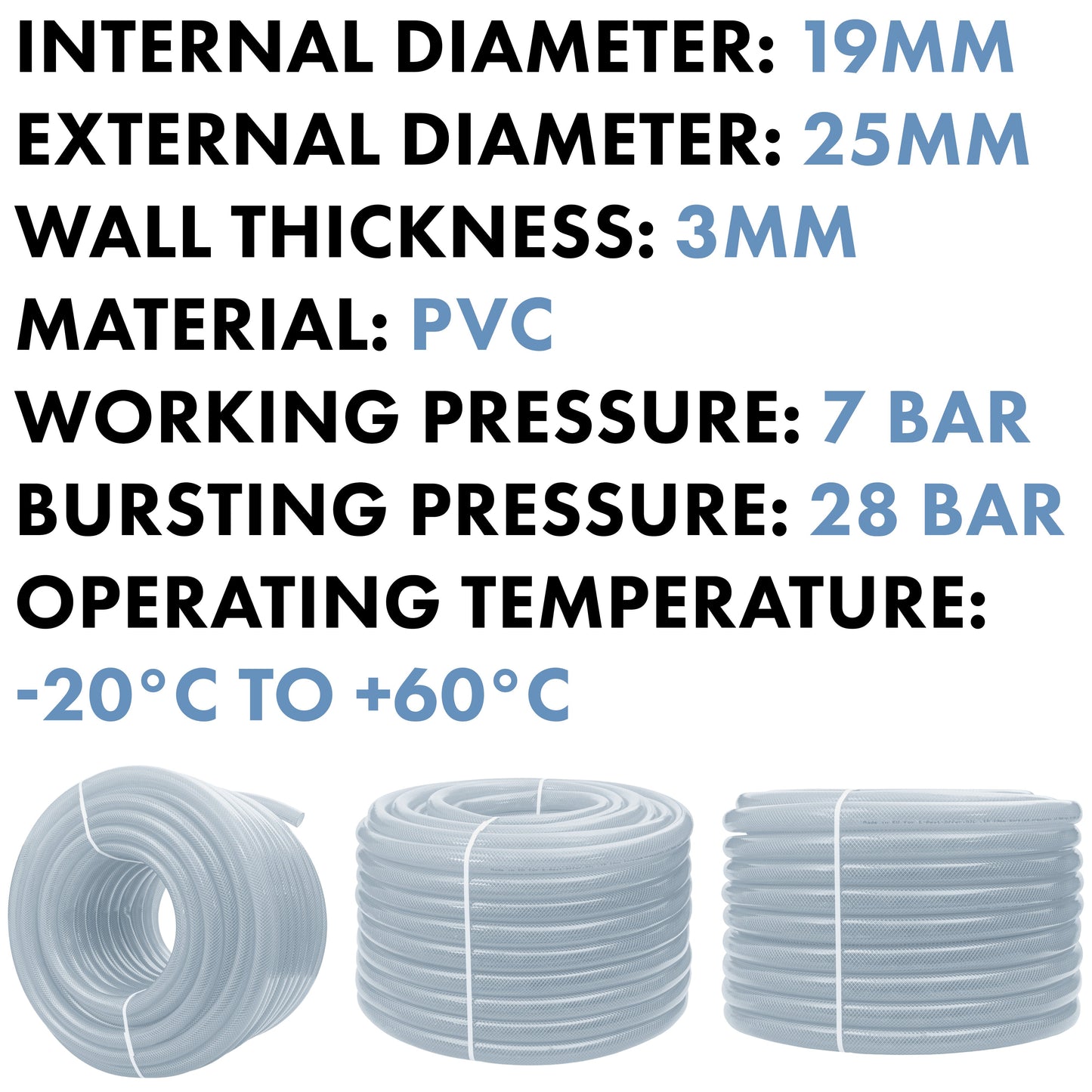 Clear Braided PVC Pipe 19mm*3mm Pipe and Water Fitting Garden Water Connector