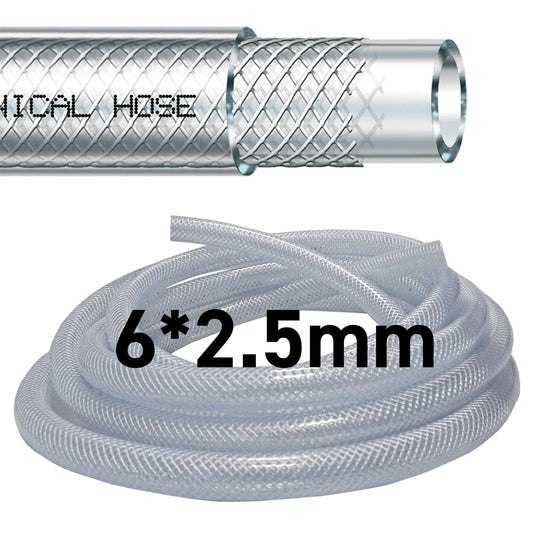 AP Supplies Clear Braided PVC Pipe 6mm*2.5mm - 1 coil of 50m