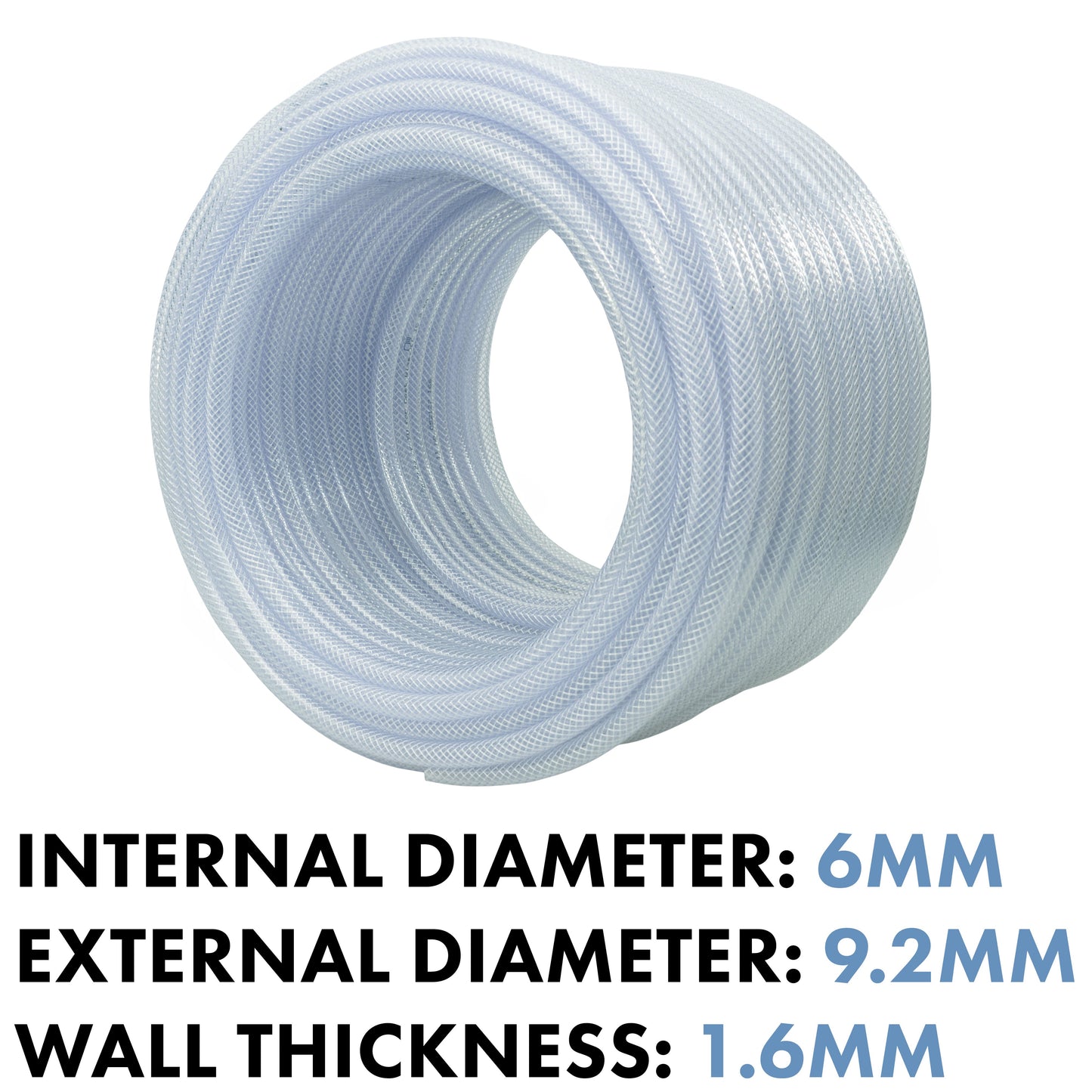 Clear Braided PVC Pipe 6mm*1.6mm Pipe and Water Fitting Garden Water Connector