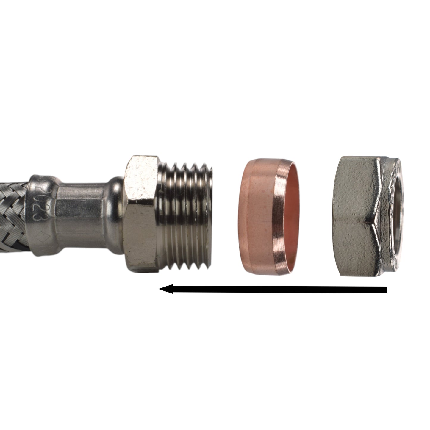AP Supplies Polished Brass 13mm Barb Tap FULL Connection Kit x2
