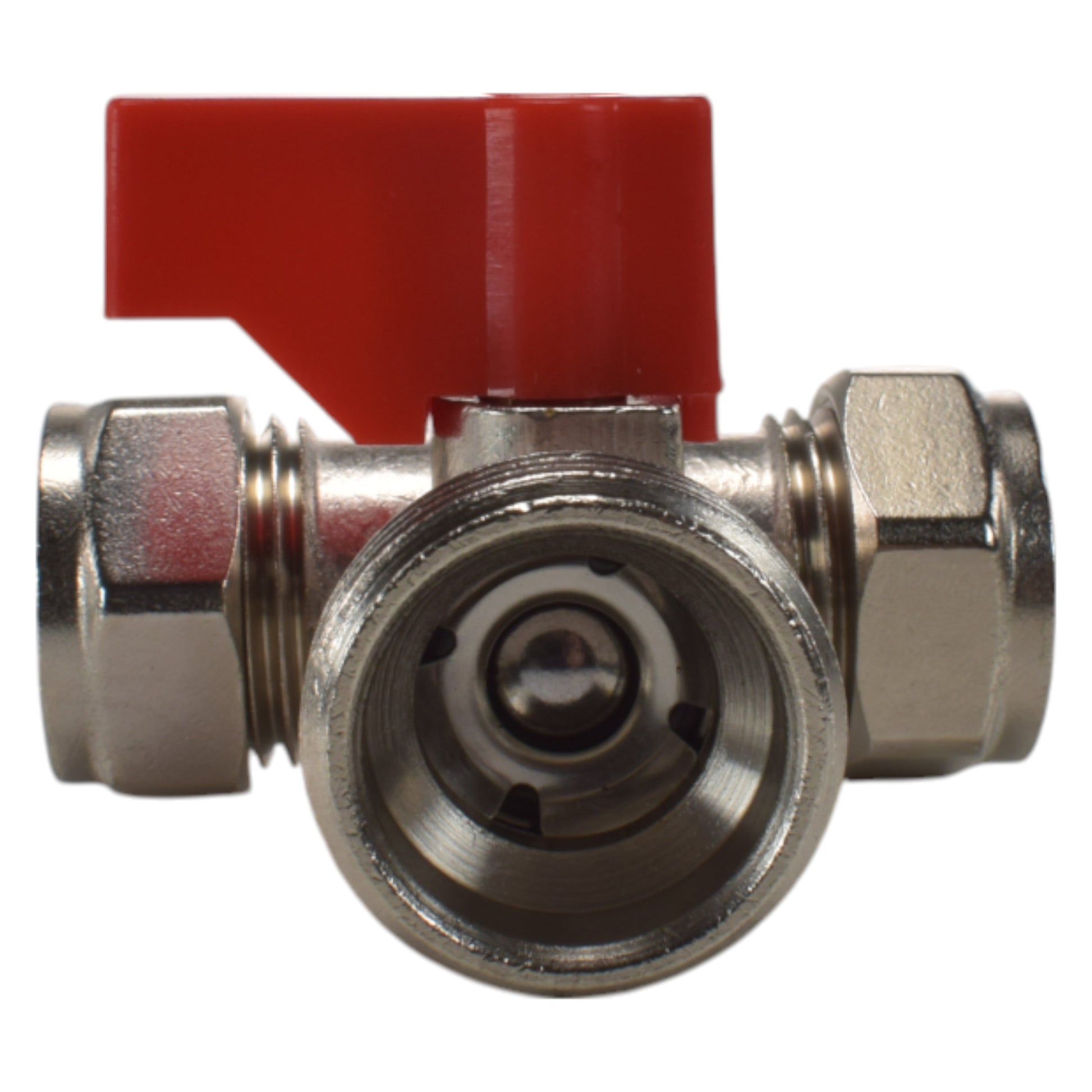 AP Supplies Brass Compression Tee Valve 15mm - ¾” BSP Male