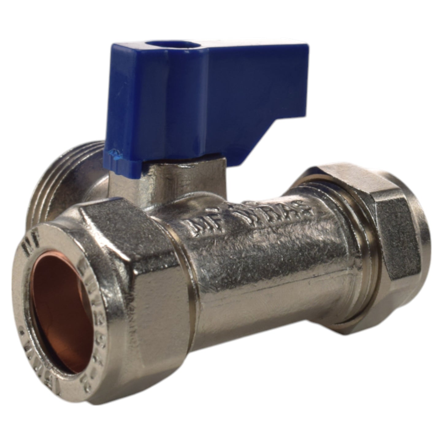 AP Supplies Brass Compression Tee Valve 15mm - ¾” BSP Male