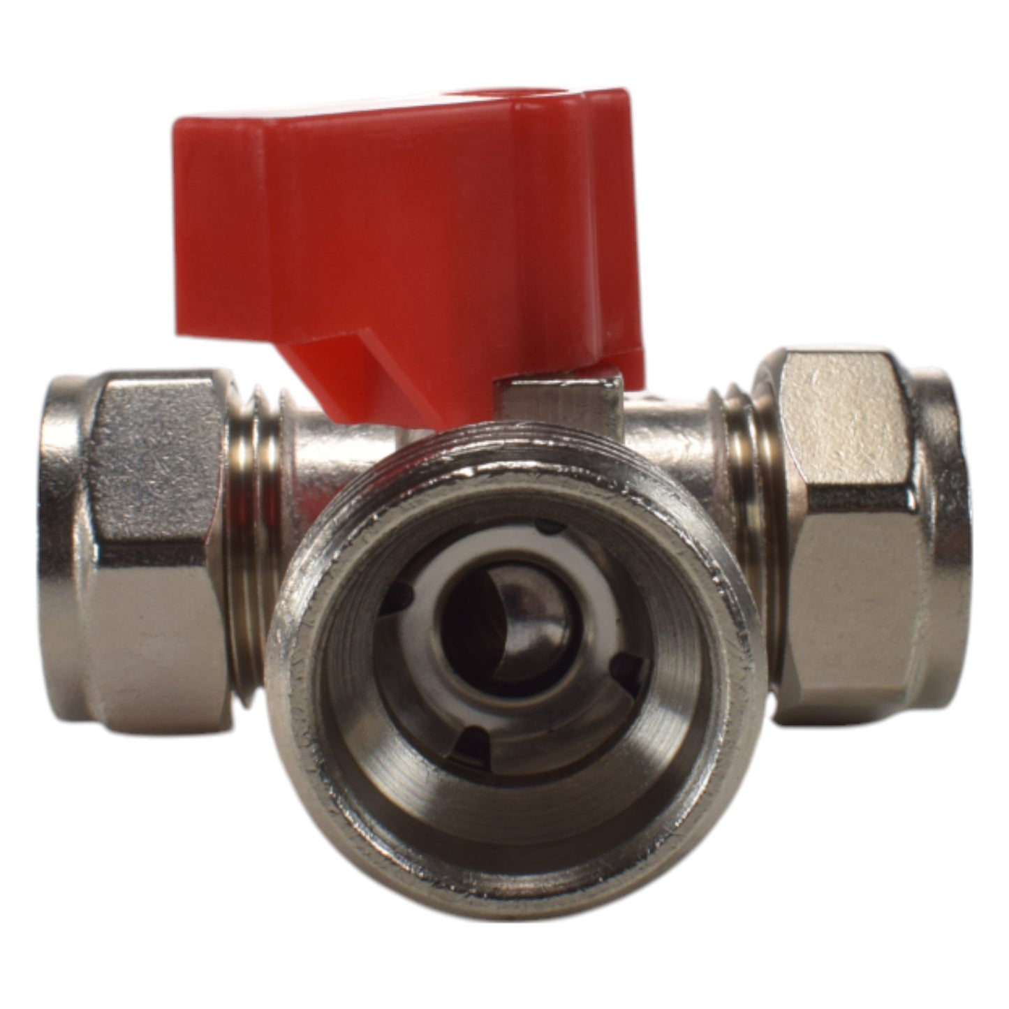 AP Supplies Brass Compression Tee Valve 15mm - ¾” BSP Male