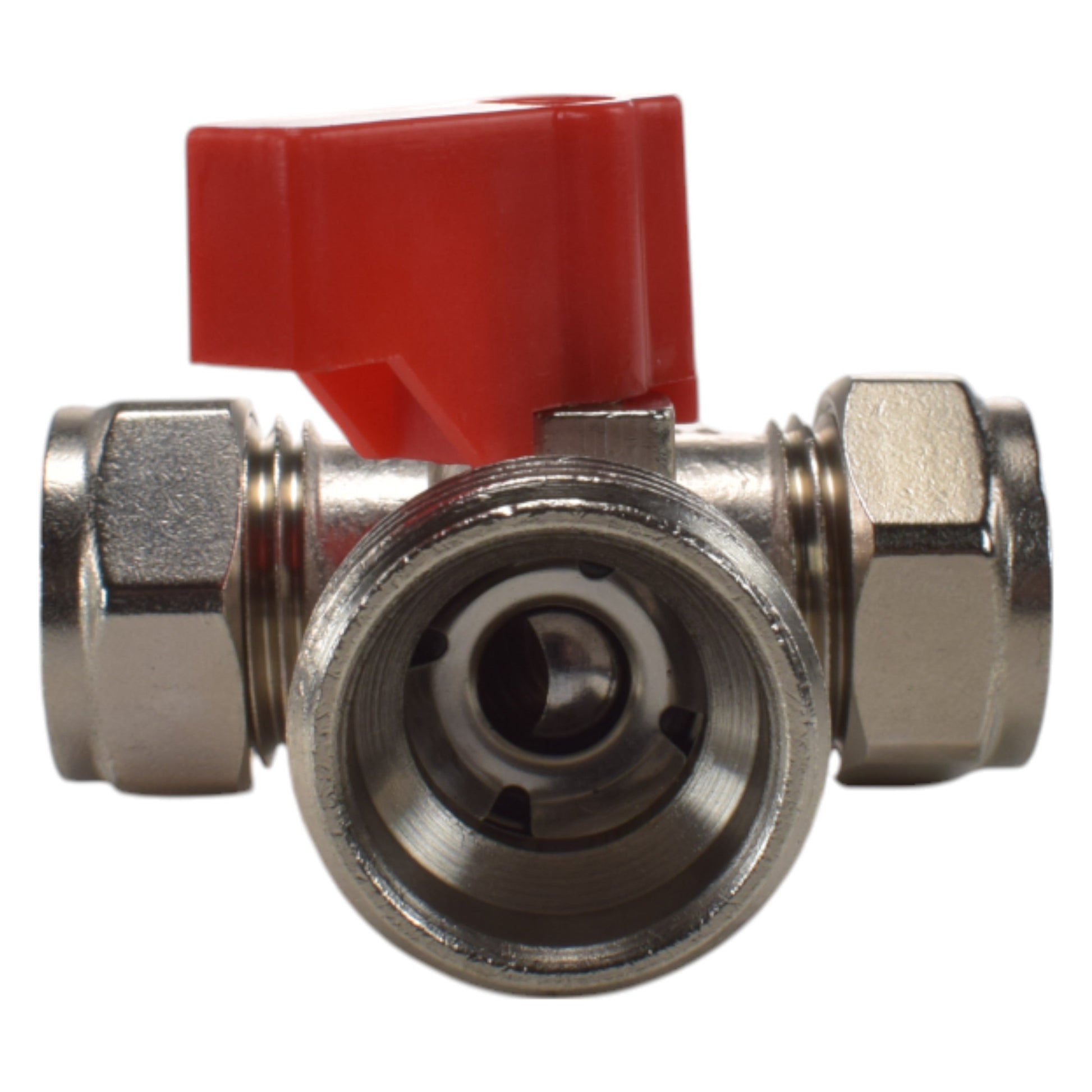 AP Supplies Brass Compression Tee Valve 15mm - ¾” BSP Male