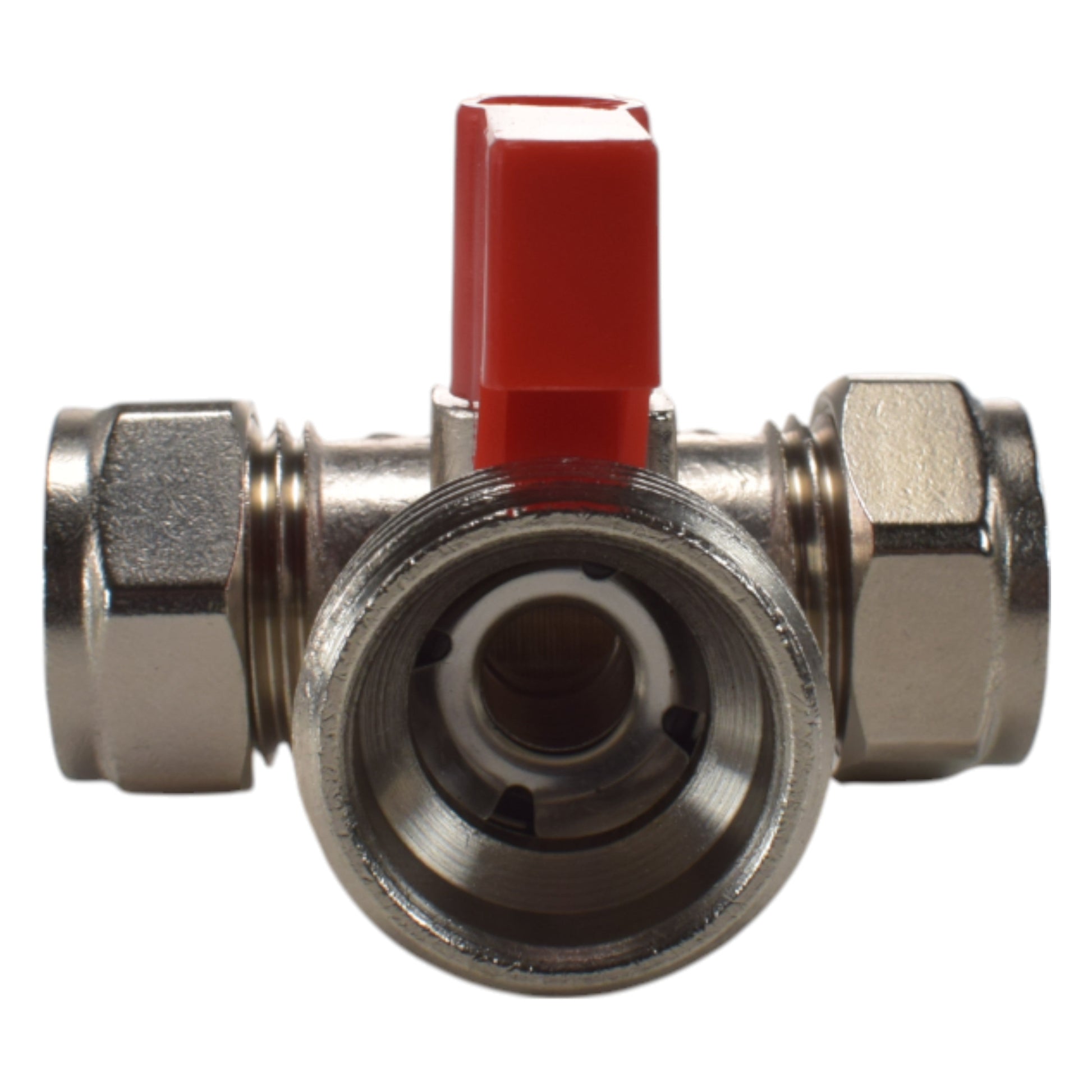 AP Supplies Brass Compression Tee Valve 15mm - ¾” BSP Male