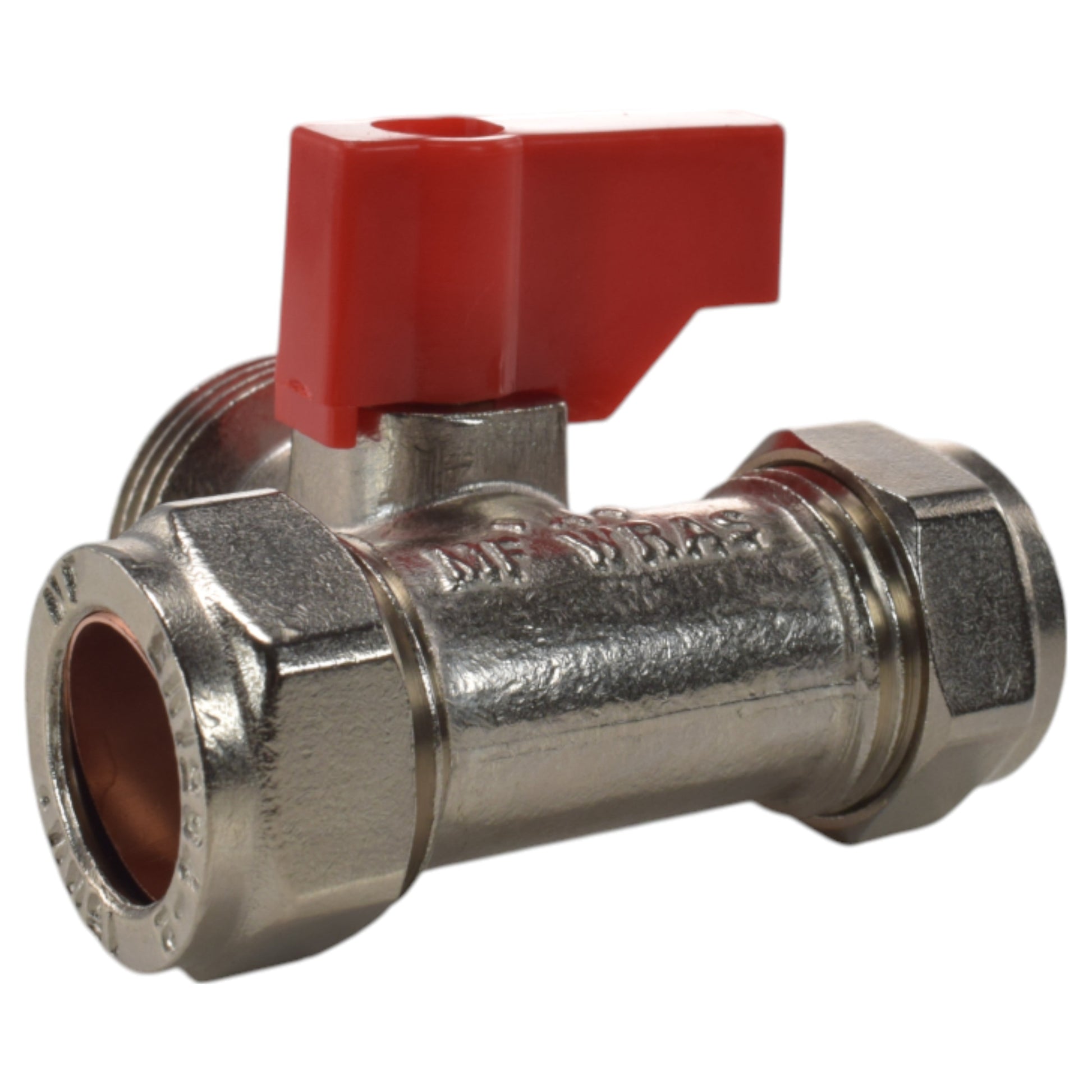 AP Supplies Brass Compression Tee Valve 15mm - ¾” BSP Male