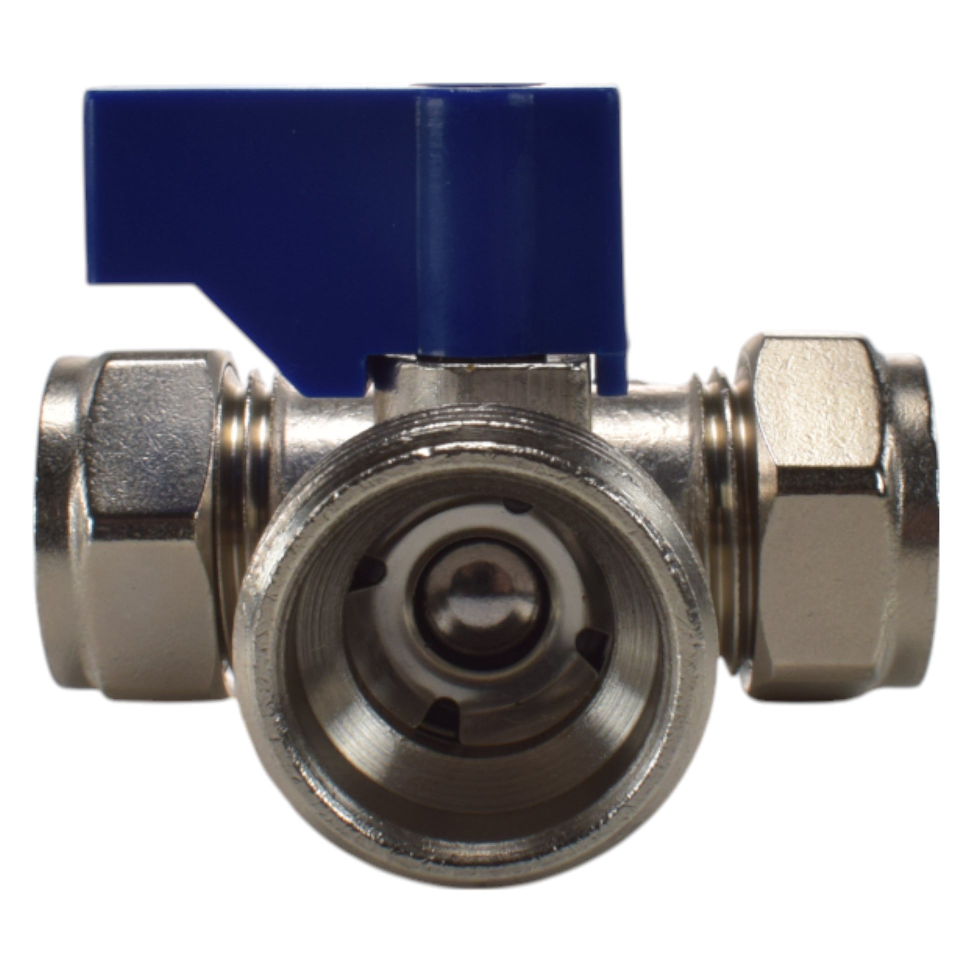 AP Supplies Brass Compression Tee Valve 15mm - ¾” BSP Male