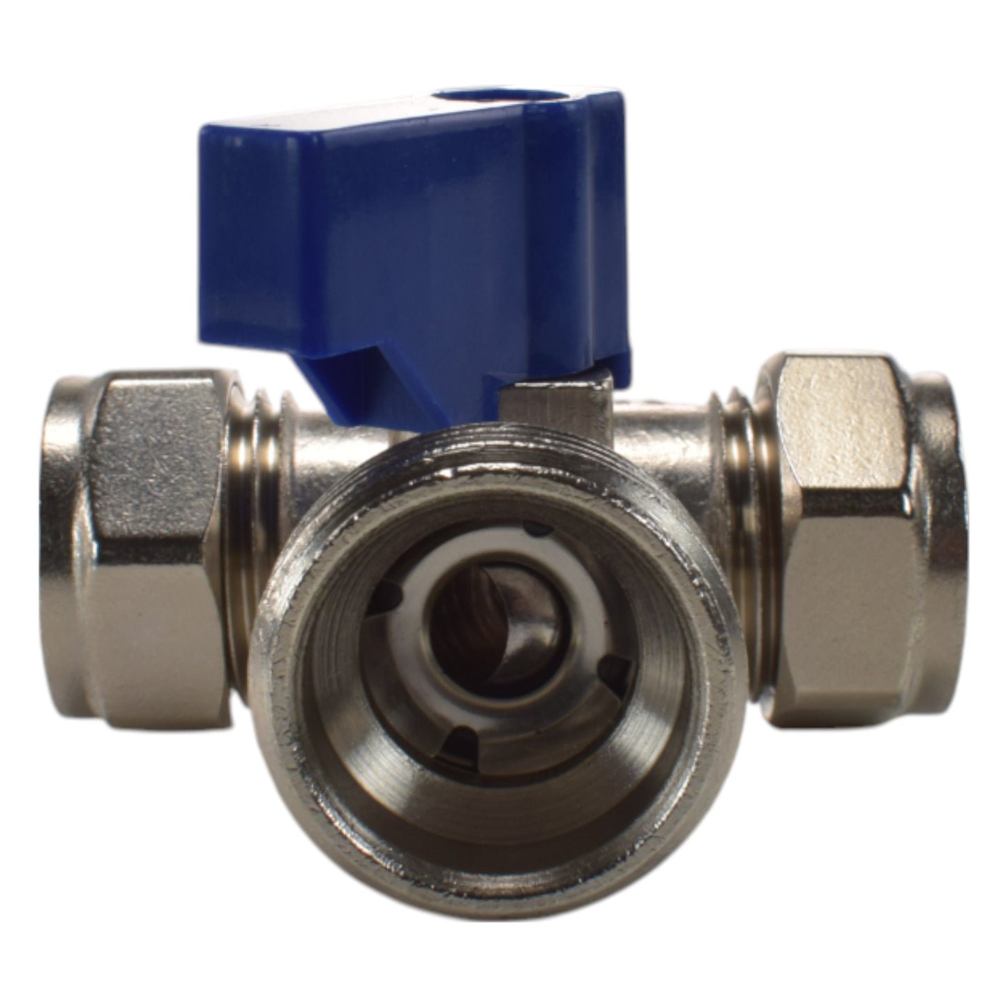 AP Supplies Brass Compression Tee Valve 15mm - ¾” BSP Male