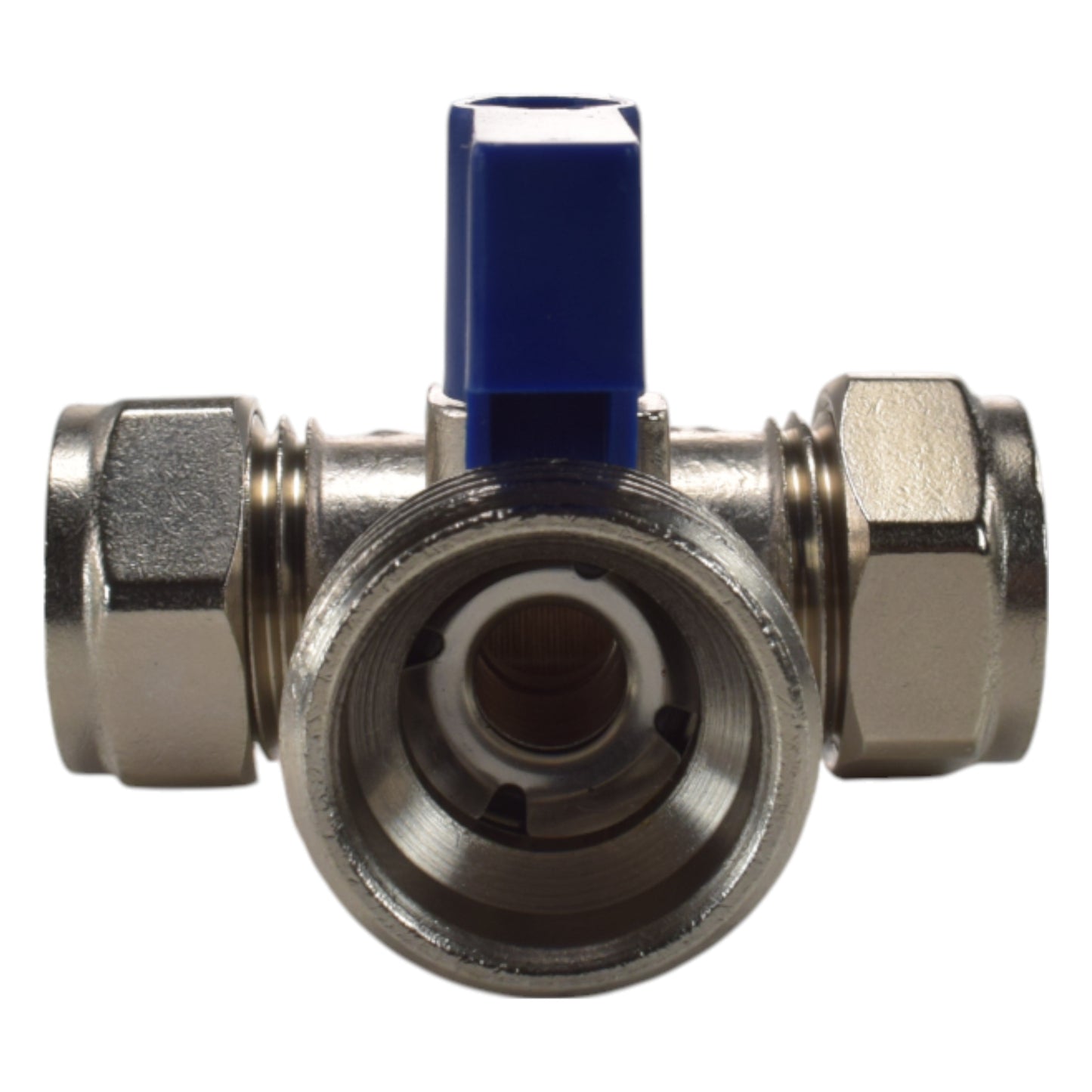 AP Supplies Brass Compression Tee Valve 15mm - ¾” BSP Male