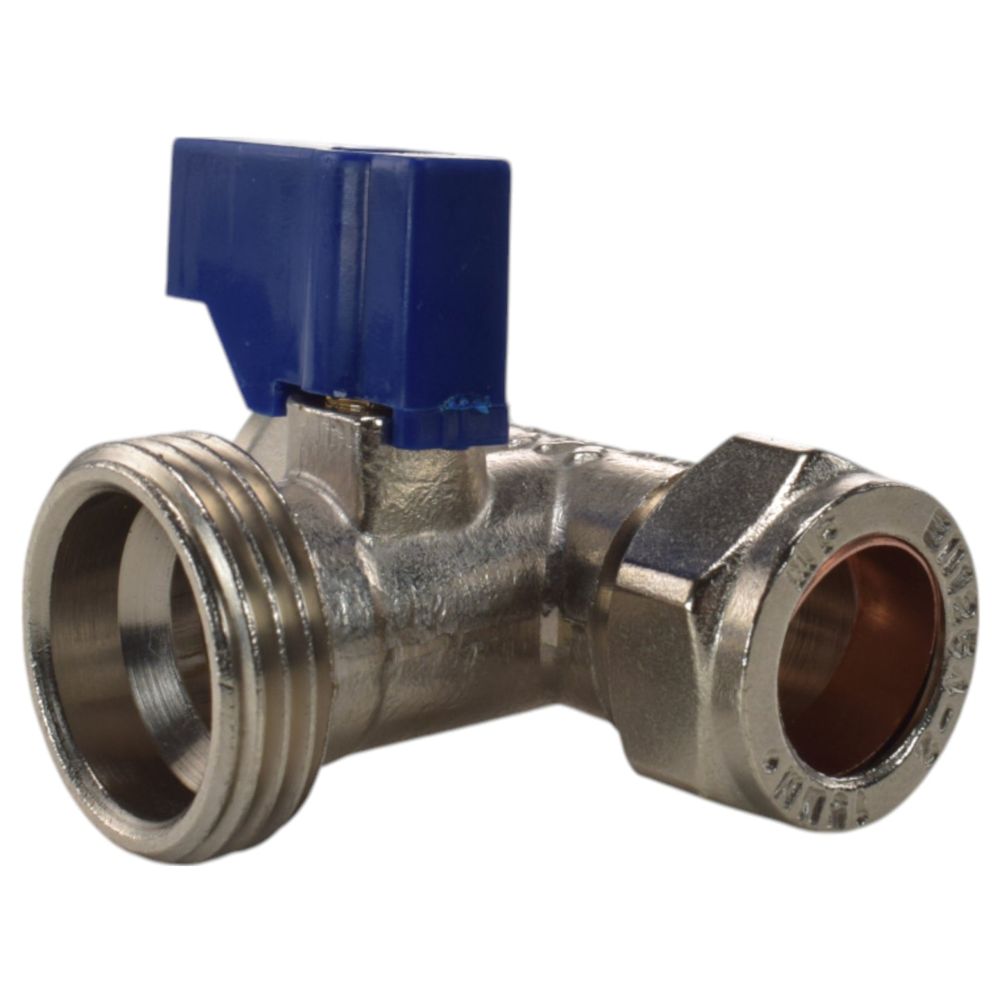 AP Supplies Brass Compression Tee Valve 15mm - ¾” BSP Male