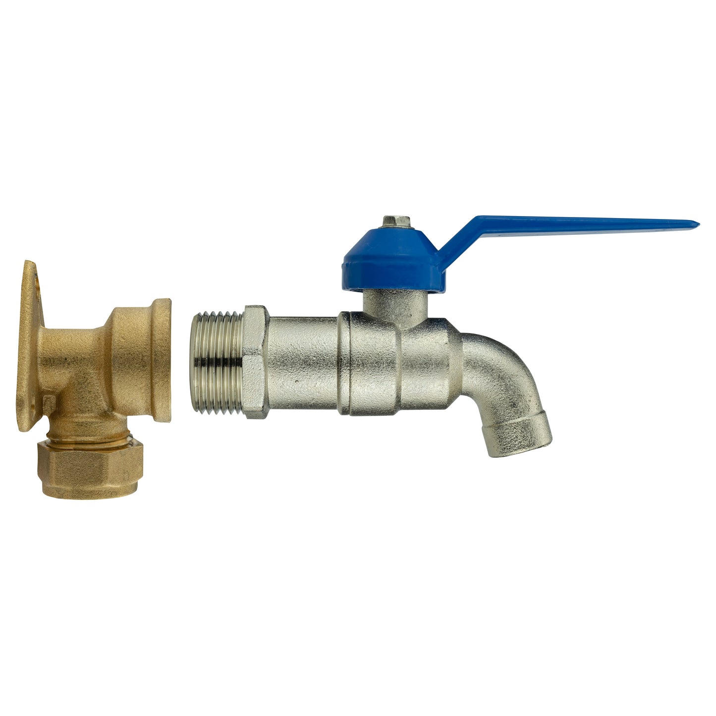 15mm Brass Wall Flange Kit with Simple Lever Tap Brass Water Fitting Tap Adapter