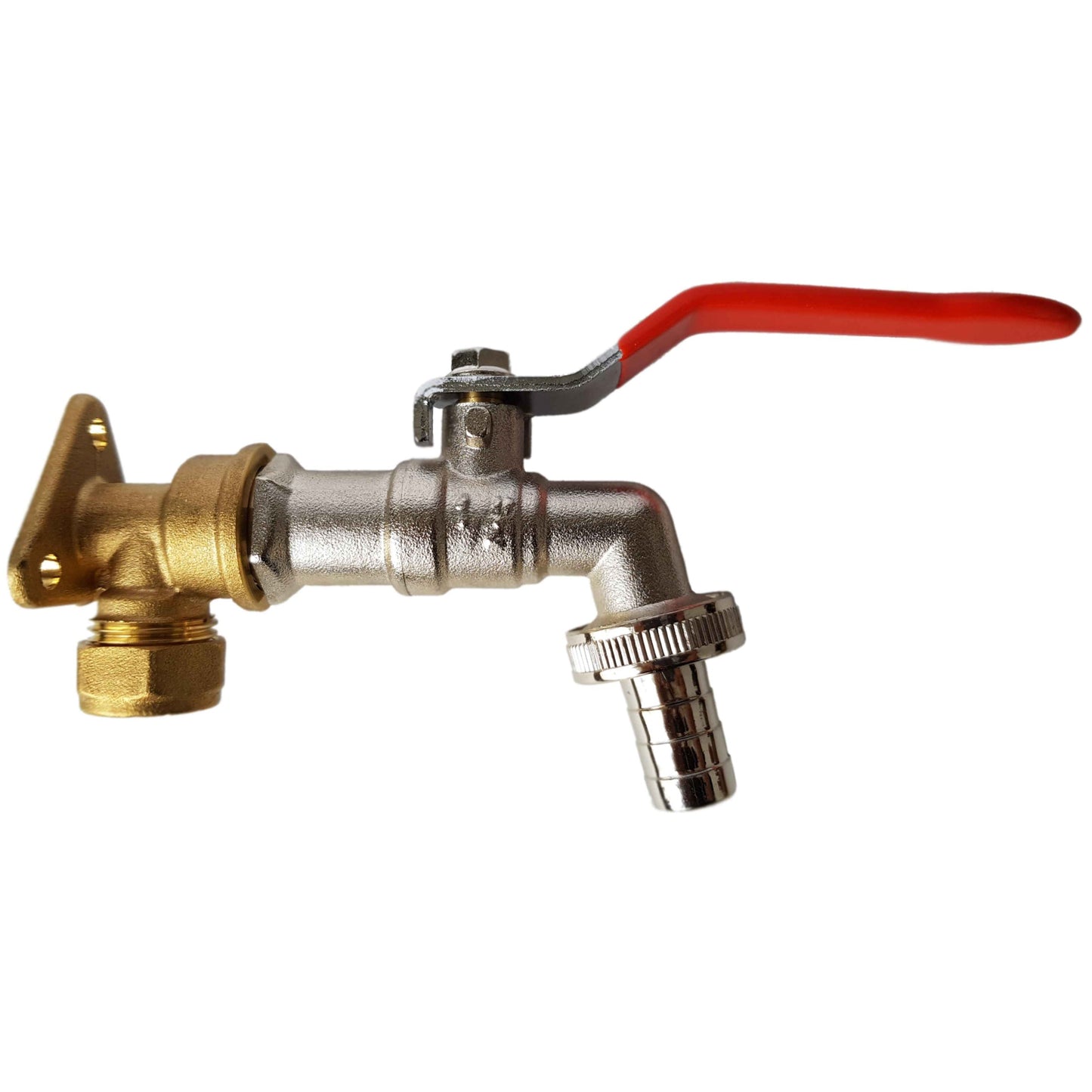 15mm Brass Wall Flange Kit with Barbed Lever Tap Brass Water Fitting Tap Adapter